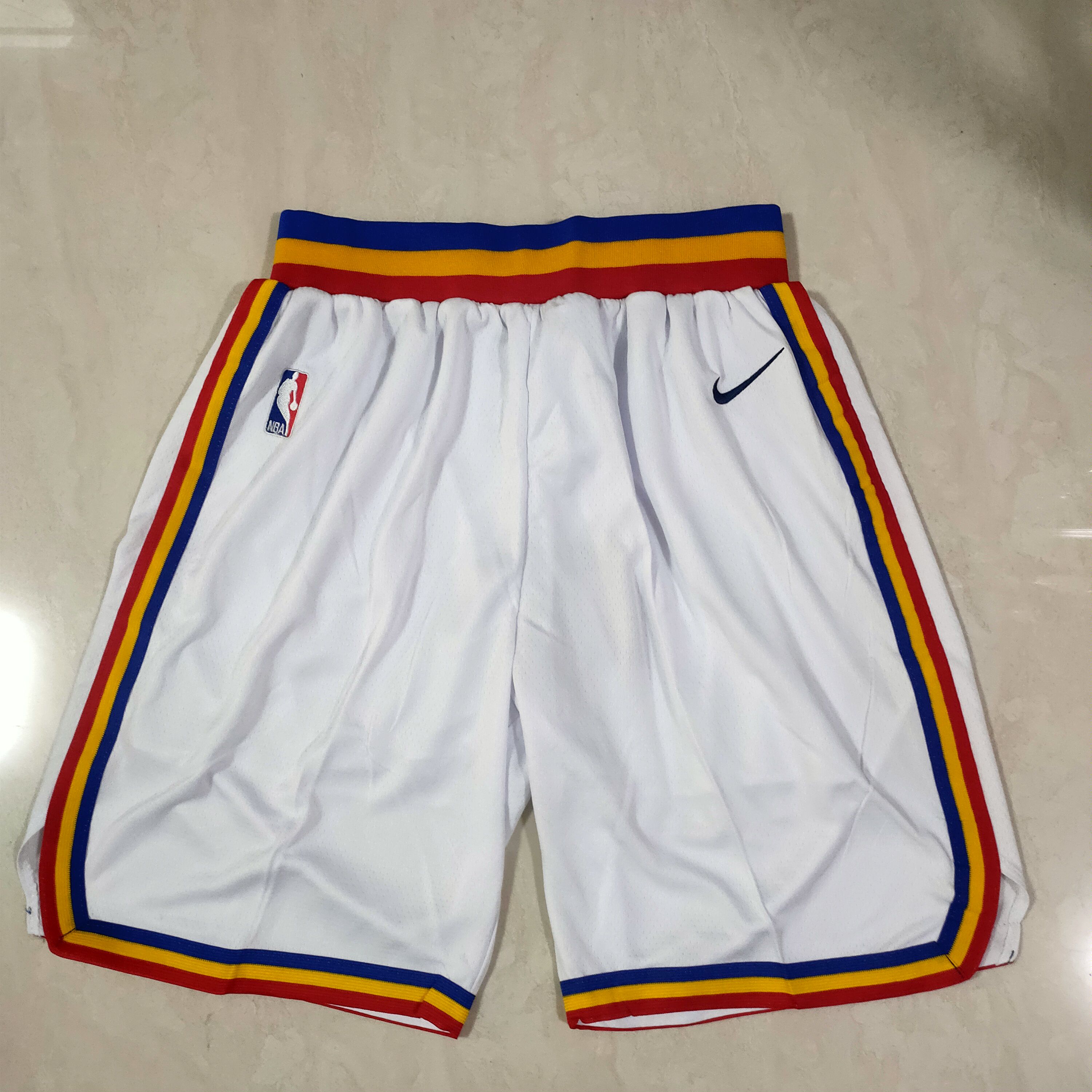 Men NBA Golden State Warriors White Shorts 0416->denver nuggets->NBA Jersey